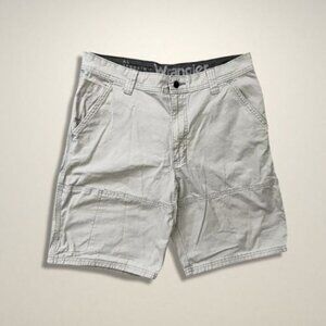 Wrangler Twill Shorts‎ Multiple Pockets Zip Fly Closure Stretch Light Gray M 30